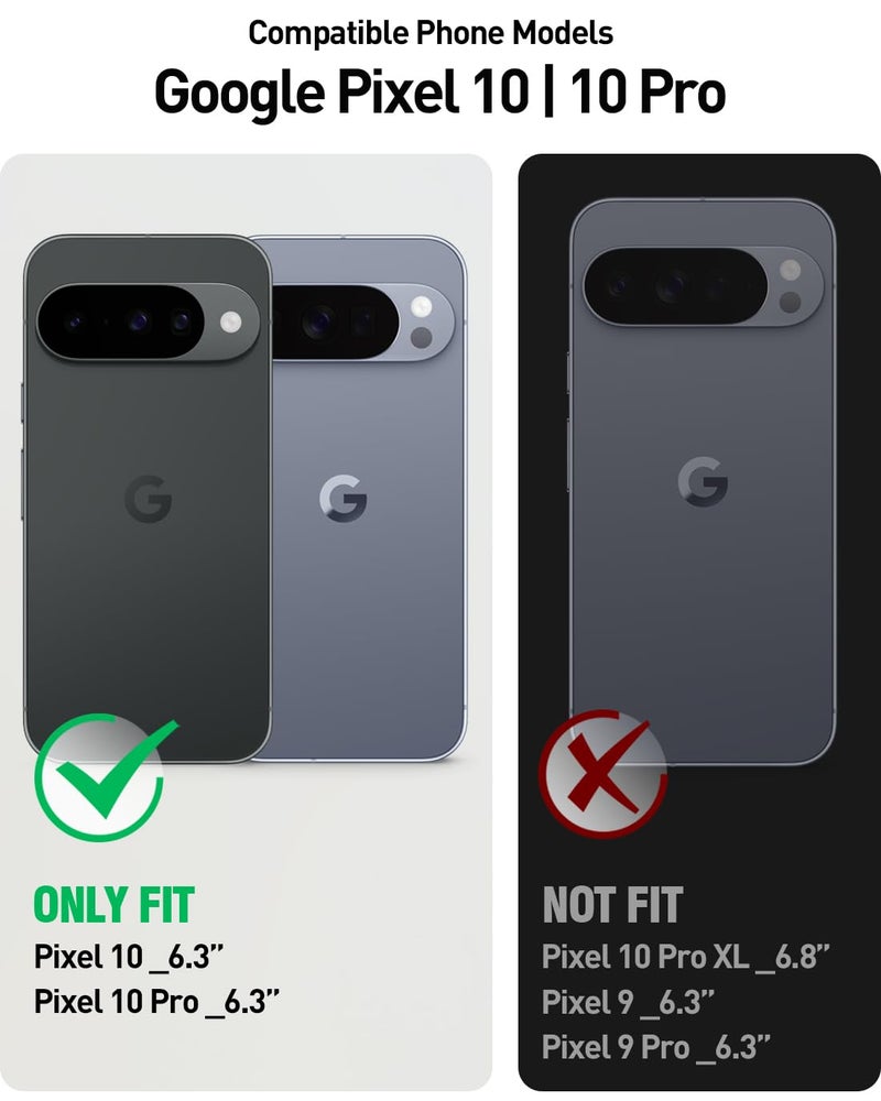 Poetic Guardian MagPro Case for Google Pixel 10/10 Pro 5G, [Compatible with MagSafe & Fingerprint ID], [2 Front Frame] Full-Body Shockproof Clear Cover with Built-in Screen Protector, Black/Clear - Image 2