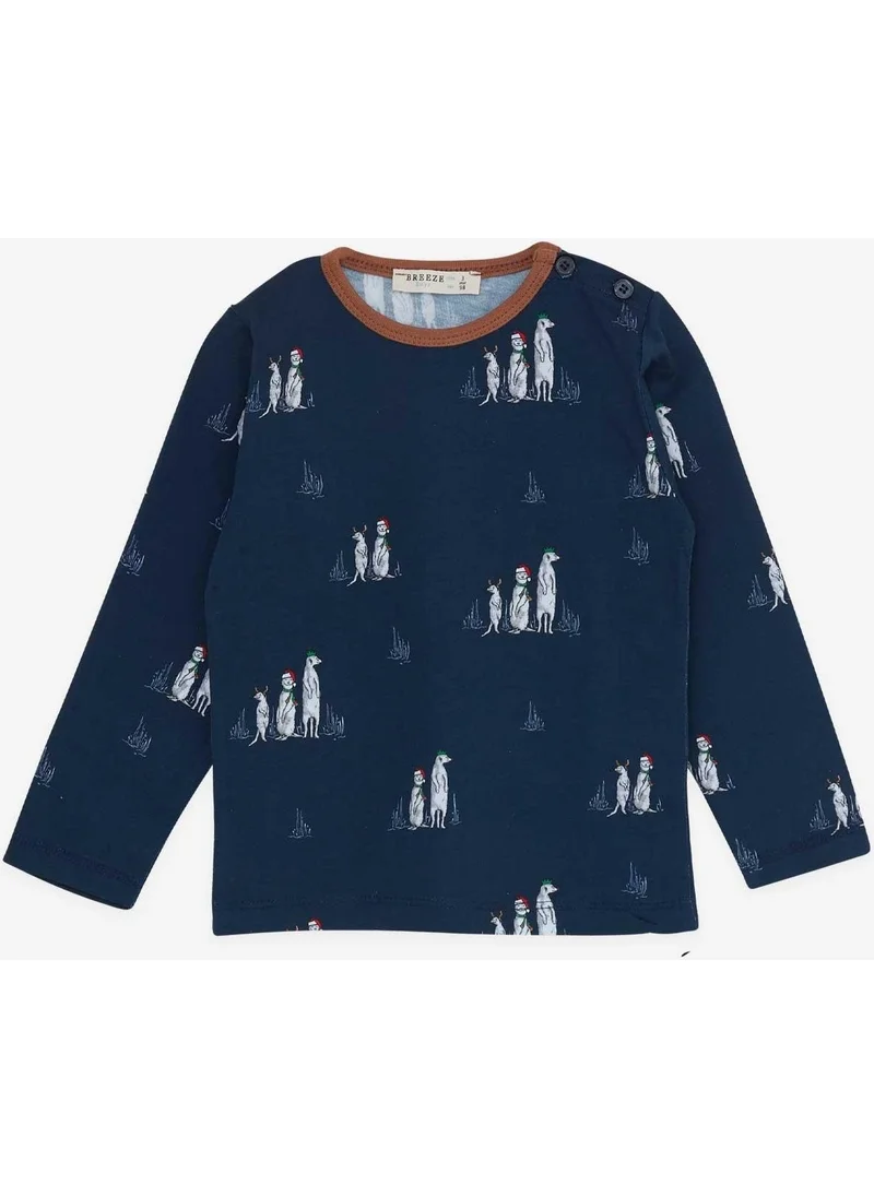 بريز Baby Boy Pajama Set, New Year's Theme, 9 Months-3 Years, Navy Blue