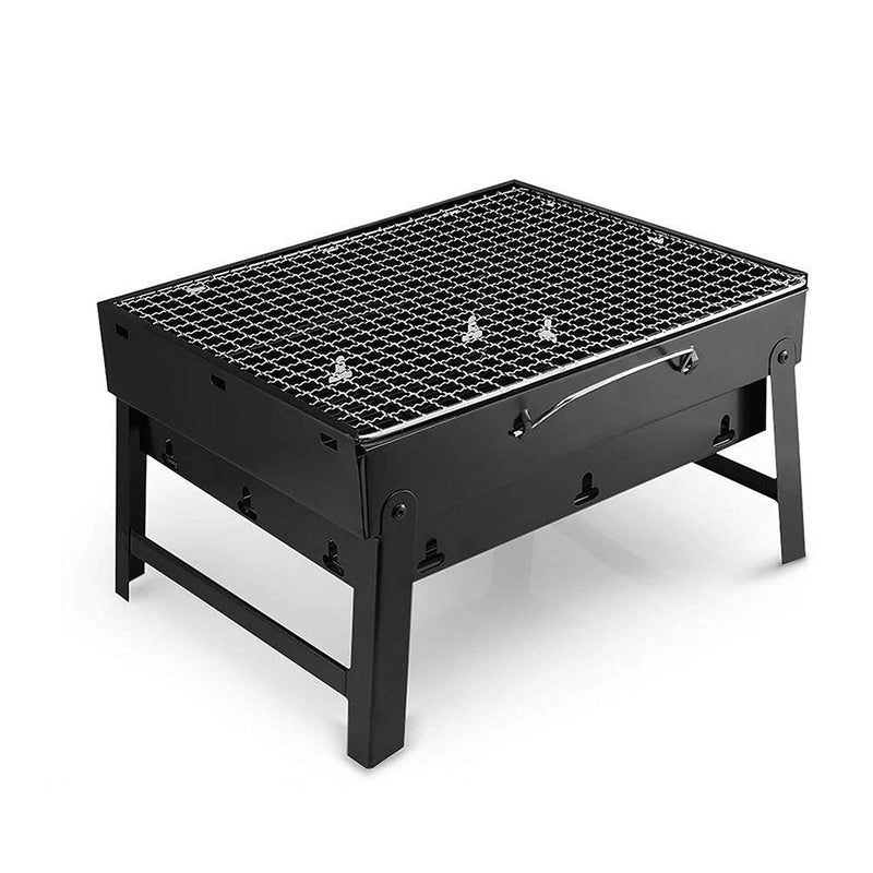 BBQ Foldable and Portable Picnic Barbeque Tandoori Grill Box Black (Small)