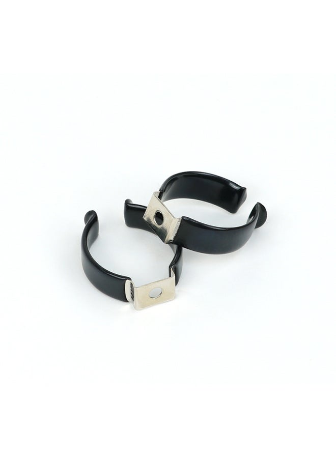 Black Immersed Rubber Stainless Steel U-Shape Tube Clamp T10 Lamp Tube Clip Elasticity Good U-Shaped Pipe Clamp With Rubber-Specifications And Models:T8 Black Thick Vinyl Bag  - Image 2