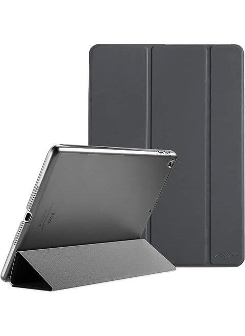 for iPad 9.7 Inch Case iPad 6th/5th Generation Case 2018 2017(Model: A1893 A1954 A1822 A1823), Ultra Slim Lightweight Stand Case with Translucent Frosted Back Smart Cover -Grey