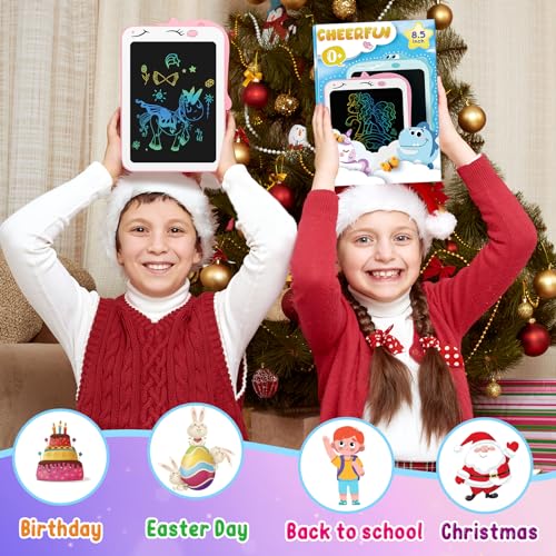 CHEERFUN LCD Writing Tablet for Kids 85 Inch Colorful Doodle Board Drawing Tablet Unicorn Toy for 3 4 5 6 7 8 Year Old Girls Boys Learning Birthday Gift Toddler Girl Toys Travel Essential - Image 5