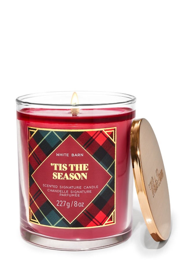Bath & Body Works Tis The Season Signature Single Wick Candle  - Image 3