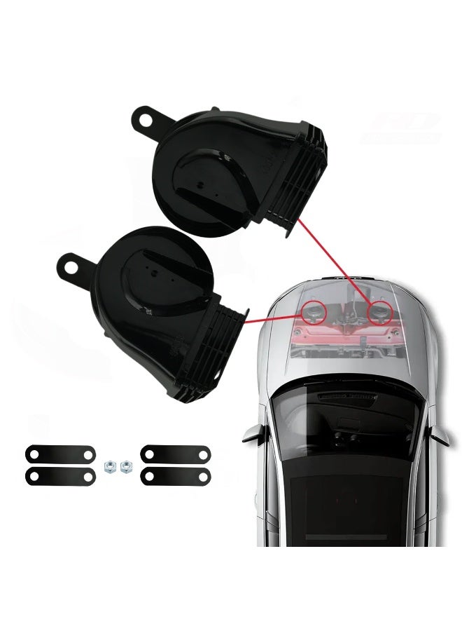 Dual Track Sports Car Horn Set – 12V Dual Tone 400Hz/500Hz Super Loud Snail Horns, Waterproof, Easy 10-Minute Installation, Universal Fit for Cars, SUVs & Trucks (Pair) - ODL168 - Image 1