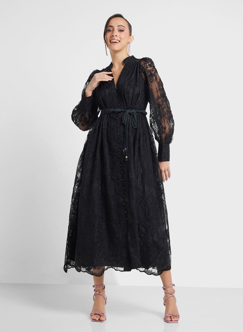 Khizana Lace Button-Down Dress - Image 1