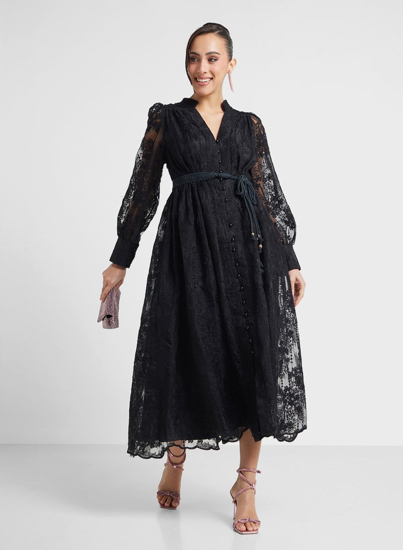 Khizana Lace Button-Down Dress - Image 4