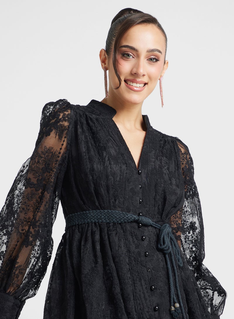 Khizana Lace Button-Down Dress - Image 3