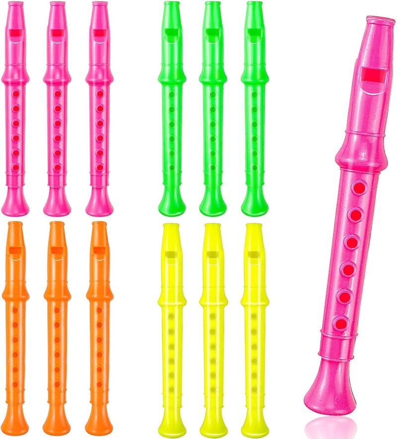 Etmact 12 Pack 5.5 Inches Plastic Recorders for Kids, Mixed Color Flute Musical Instrument Toy for Party Favors, Classroom Music Education, Gift for Children - Image 1