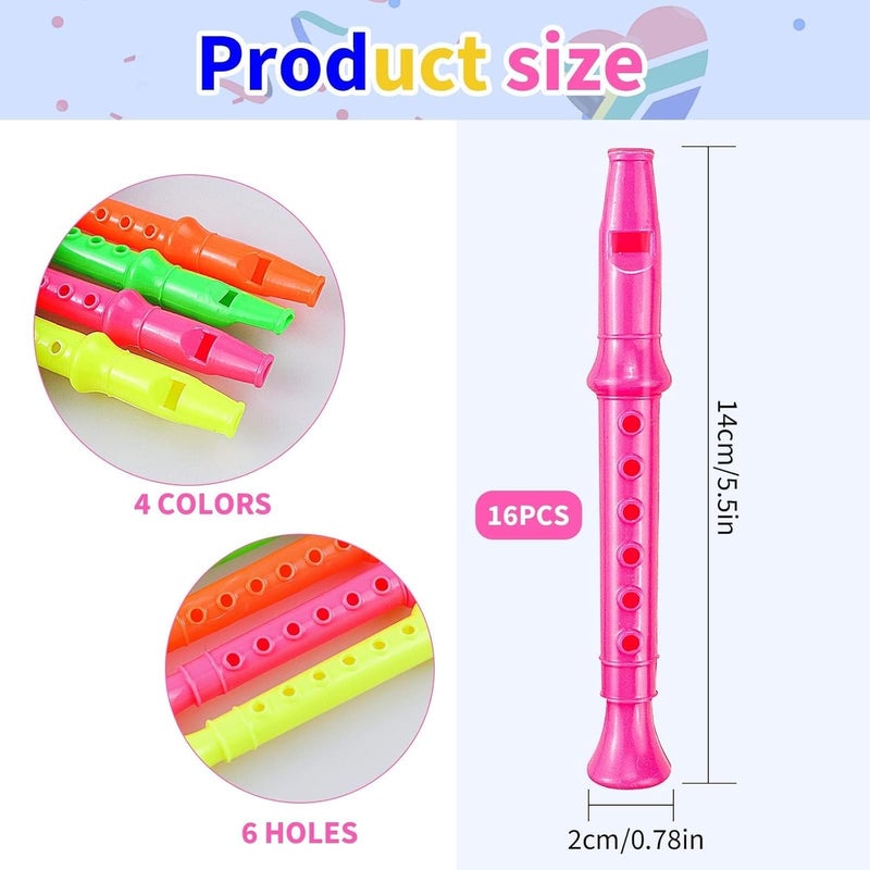Etmact 12 Pack 5.5 Inches Plastic Recorders for Kids, Mixed Color Flute Musical Instrument Toy for Party Favors, Classroom Music Education, Gift for Children - Image 2