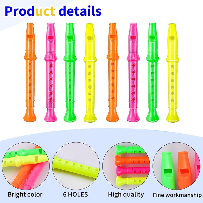 Etmact 12 Pack 5.5 Inches Plastic Recorders for Kids, Mixed Color Flute Musical Instrument Toy for Party Favors, Classroom Music Education, Gift for Children - Image 3