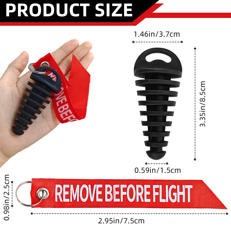 ZNBSIXP 2 Pack Muffler Exhaust Wash Plug 0.6"-1.5" Rubber Exhaust Plugs with 2 Streamers, Exhausts Cleaning Plugs for 2 Stroke Motorcycle Dirt Bike with Rubber Exhausts Silencer Wash Plug - Image 2