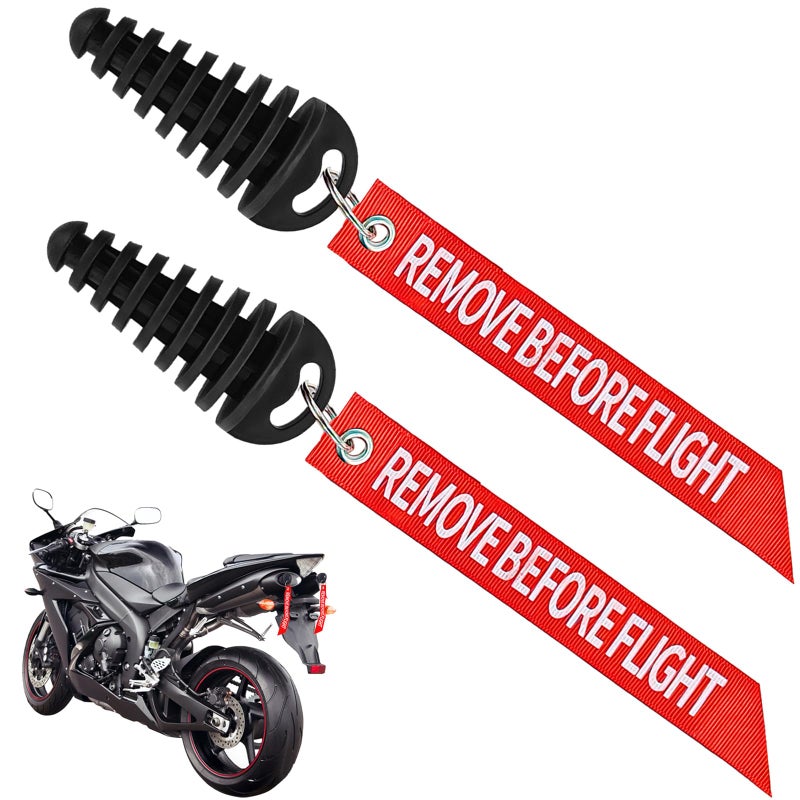 ZNBSIXP 2 Pack Muffler Exhaust Wash Plug 0.6"-1.5" Rubber Exhaust Plugs with 2 Streamers, Exhausts Cleaning Plugs for 2 Stroke Motorcycle Dirt Bike with Rubber Exhausts Silencer Wash Plug - Image 1
