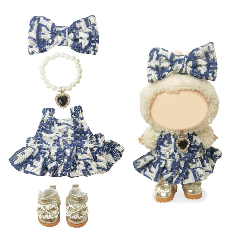 NEOVISTA Clothes Compatible with LABUBU Doll 4PCS Designer Chic Luxy Set 17cm Doll Clothes Outfit for Urban Skyline Theme Classic Stylish Accessories for Labubu No Doll Skyline Elegance - Image 2