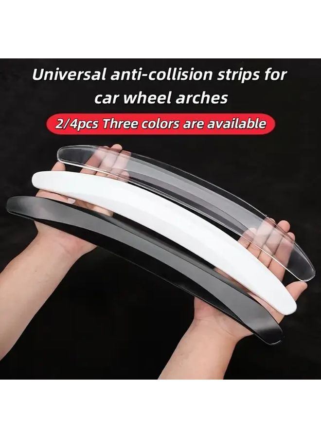 2pcs Universal Car Wheel Arch Protector Transparent Soft Silicone Anti Collision Guard For Suv Truck Sedan Scratch Dent Proof Waterproof Uv Resistant Easy Install No Drilling - Image 1