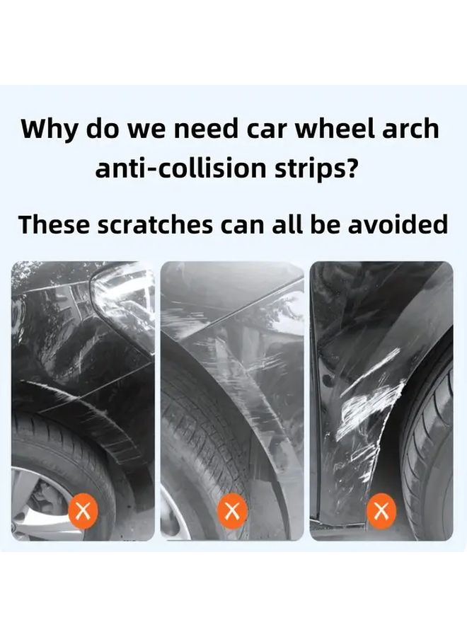 2pcs Universal Car Wheel Arch Protector Transparent Soft Silicone Anti Collision Guard For Suv Truck Sedan Scratch Dent Proof Waterproof Uv Resistant Easy Install No Drilling - Image 4