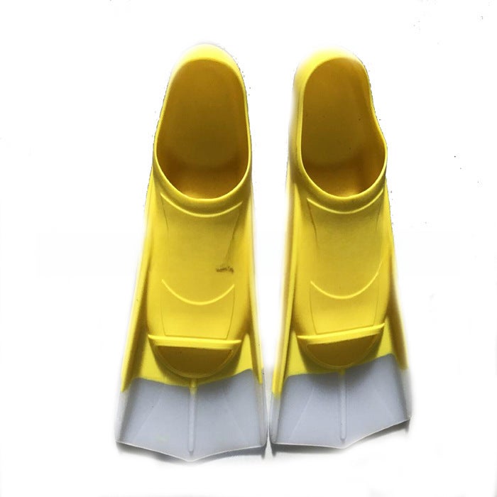 Generic Silicone Swim Fins Lightweight Diving Flippers Non-Slip Sole Yellow/White Flippers - Image 1