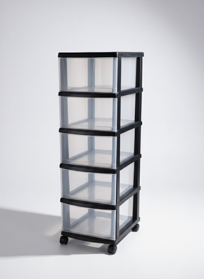 ماركولو خزانة أدراج بلاستيكية ملوّنة 5 طبقات – منظم متعدد الاستخدامات مع 5 أدراج واسعة – وحدة تخزين متينة للملابس، الألعاب، غرفة الأطفال والمنزل - Image 2