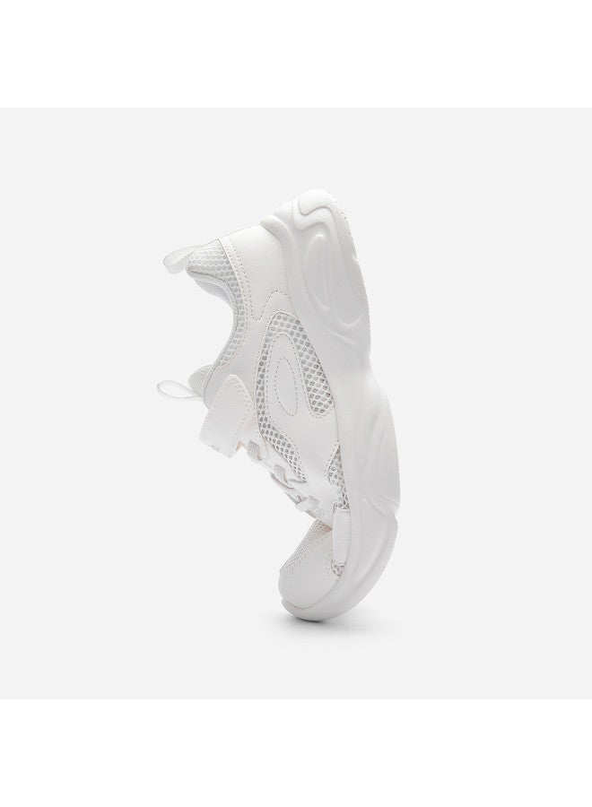 Balabala Boys' Summer Mesh Shoes | Girls' Breathable Summer Sneakers 2025 White Dad Shoes For Kids - Image 5