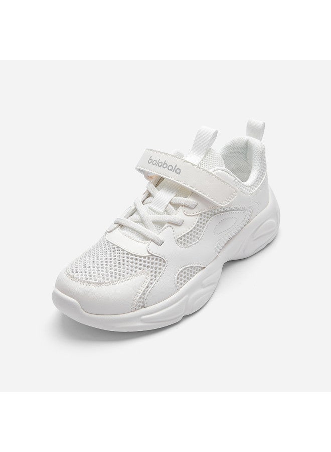 Balabala Boys' Summer Mesh Shoes | Girls' Breathable Summer Sneakers 2025 White Dad Shoes For Kids - Image 3
