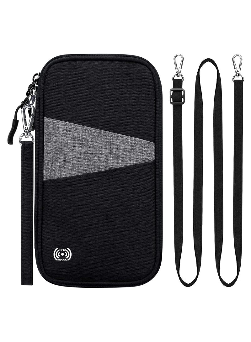 SYOSI Travel Passport Wallet Organizer, Passport Holder Family Rfid Blocking Travel Document Organizer, Travel Passport Wallet Waterproof Multiple Passport Holder, for Traveling, Passport Organizer  - Image 1