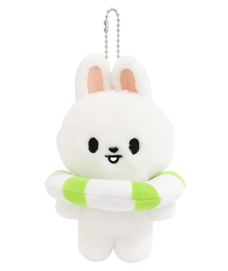 Zbdroxygen Cartoon Rabbit Keychain, Korean Keychain for Cartoon, Cute Swimming Rabbit for Kpop Fans, Soft Doll Keychains for Bags and Room Decor - Image 1
