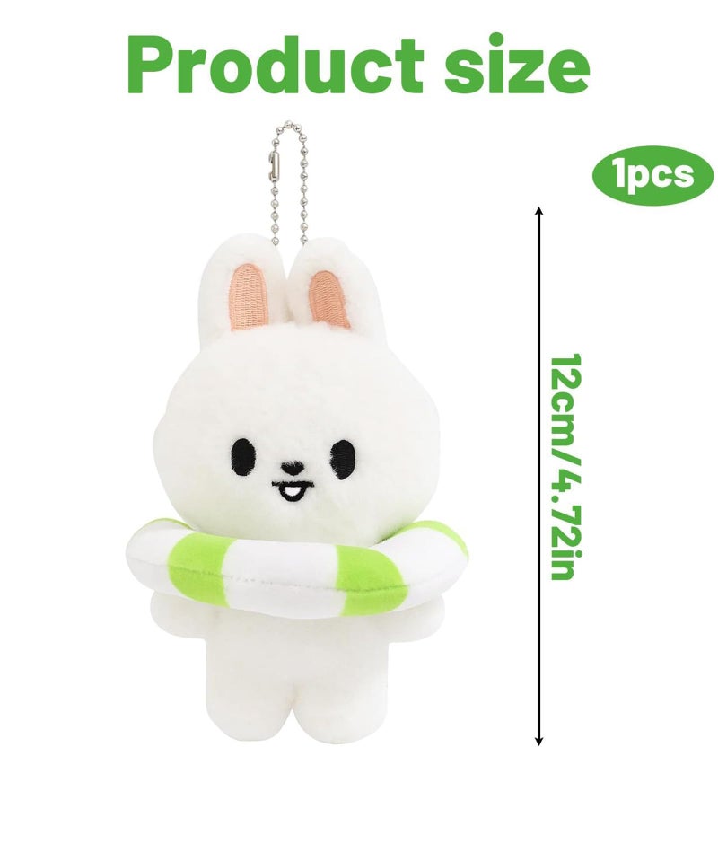 Zbdroxygen Cartoon Rabbit Keychain, Korean Keychain for Cartoon, Cute Swimming Rabbit for Kpop Fans, Soft Doll Keychains for Bags and Room Decor - Image 2