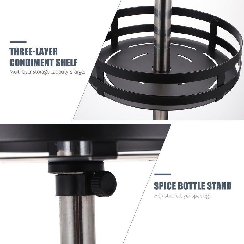 360 Degree Rotating 3 Tier Spice Rack Organizer For Kitchen Pantry Storage - Image 4