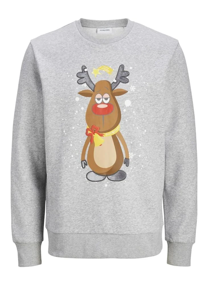 جاك اند جونز Jjxmas Christmas  Print Sweatshirts
