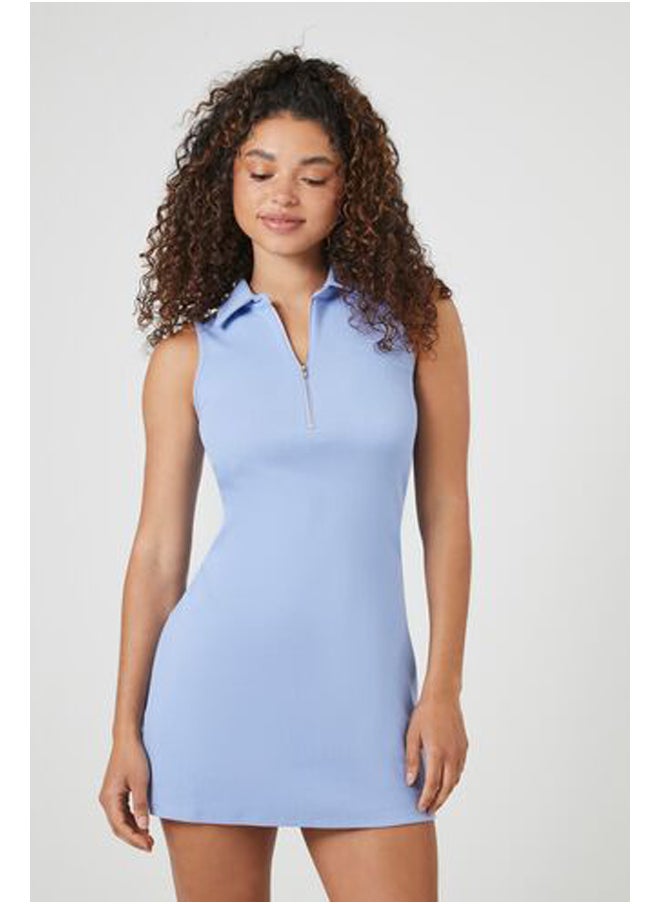 FOREVER 21 - Ribbed Knit Half-Zip Mini Dress - Image 1