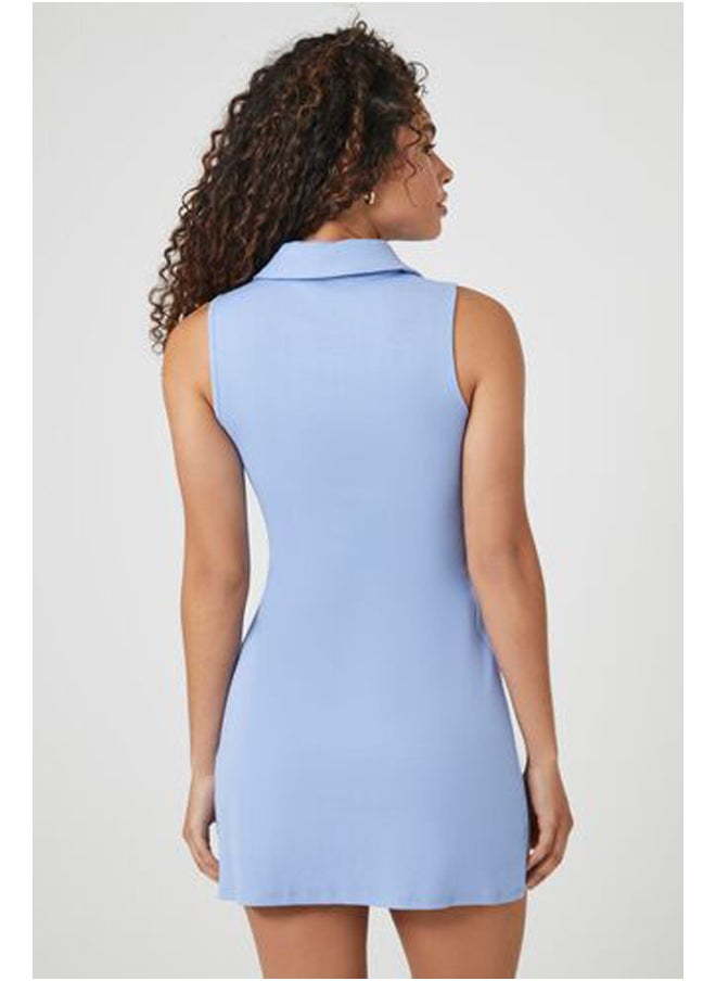 FOREVER 21 - Ribbed Knit Half-Zip Mini Dress - Image 1