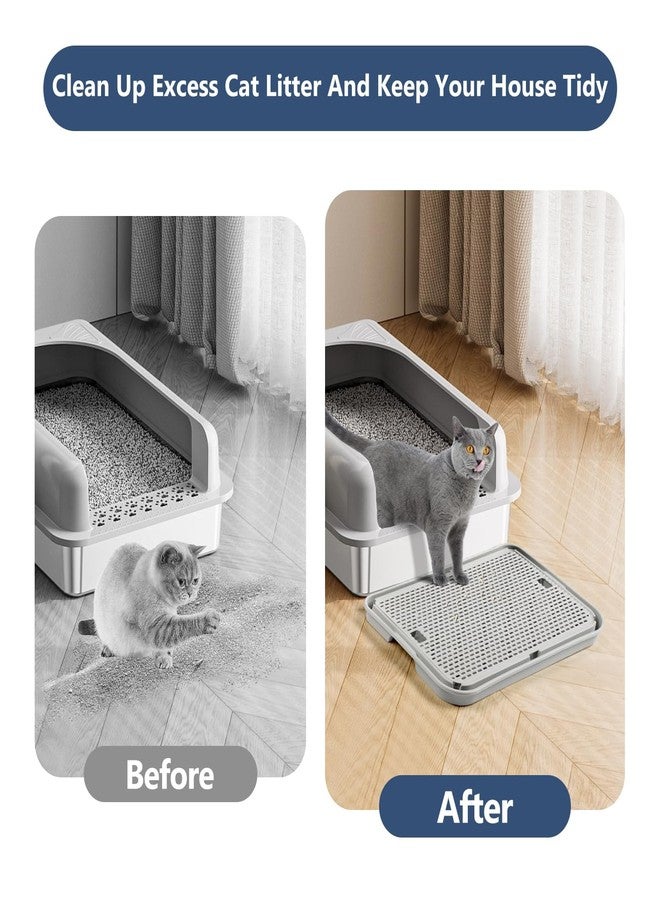 Lanstics Litter Box Step, Litter Box Ramp Grey Catcher with Filter Function Cat Steps for Litter Boxes Anti-Tracking & Easy to Clean, Ideal for Kitten & Elderly Cats (16.5"x11.2") - Image 5