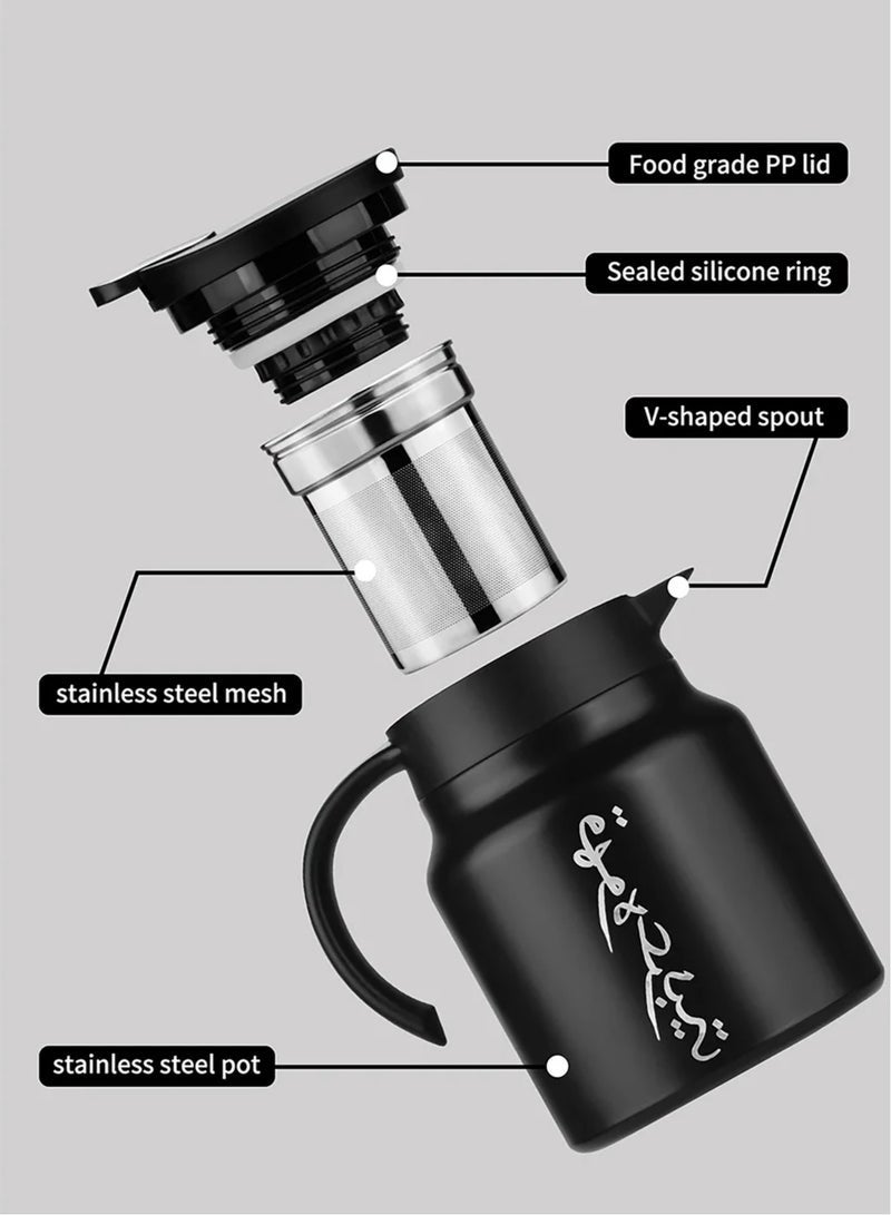 Aijmil Arabic Coffee Pot & Cup Set: Full Travel Kit with 2 Vacuum Cups - Compact & Easy to Store | Bonus: Cleaning Brush + Storage Bag - Image 5