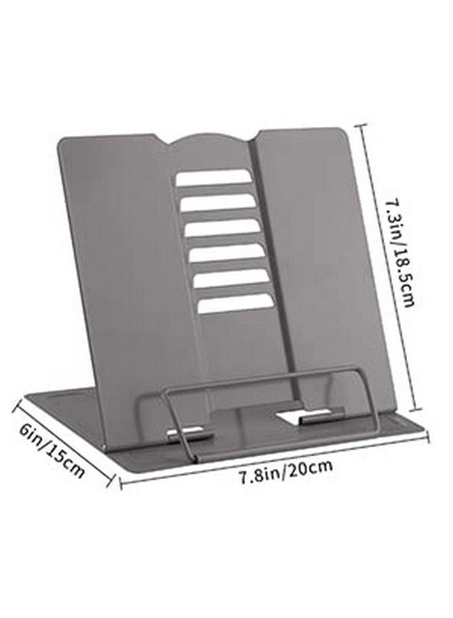 MSDADA Desk Book Stand Metal Reading Rest Book Holder Angle Adjustable Stand Document Holder Portable Sturdy Lightweight Bookstandstextbooks Tablet Music Books Cook Recipe (Grey) - Image 5