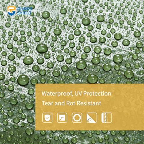 GUARD SHIELD Green Tarp Waterproof 12x20 Feet Medium Duty All Purpose Poly Tarps Cover 7mil - Image 3