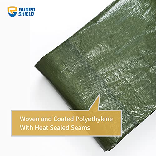 GUARD SHIELD Green Tarp Waterproof 12x20 Feet Medium Duty All Purpose Poly Tarps Cover 7mil - Image 5