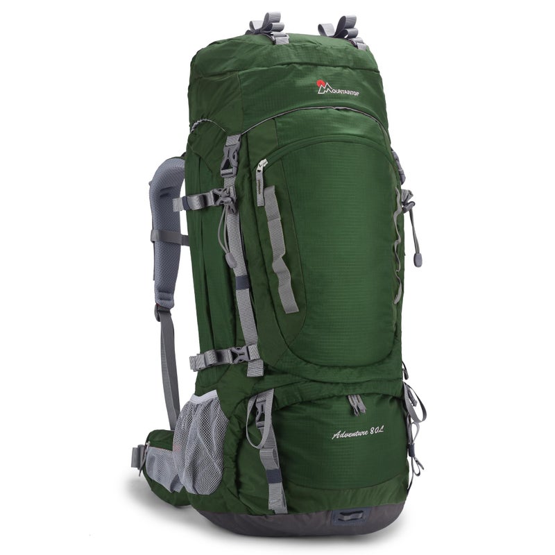MOUNTAINTOP 75L/80L Waterproof Multi-Function Hiking Camping Bag Backpack for Trekking Mountain with Rain Cover - Image 1