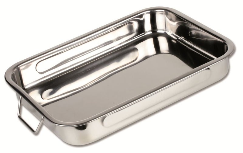 Chef Direct Stainless Steel Roasting Pan with Folding Handles Silver 35cm - Image 4