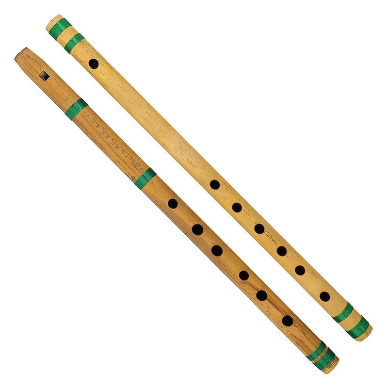 MUSTANG Bamboo Flute Bansuri, Set of 2, Fipple & Transverse, For Kids - Image 1