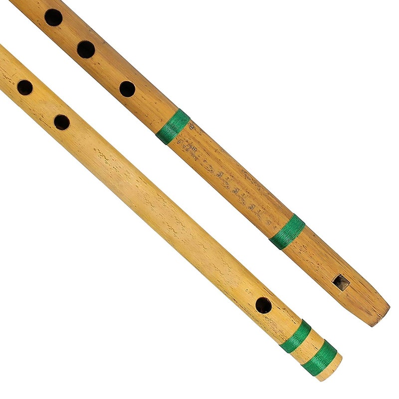 MUSTANG Bamboo Flute Bansuri, Set of 2, Fipple & Transverse, For Kids - Image 2