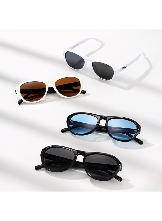 Pulais Vintage Cat Eye Sungl For Women High-end Narrow Frame Uv Protection Black Frame Light Blue Lens - Image 2