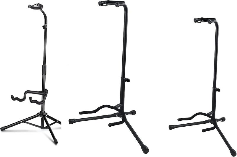 Adjustable Guitar Stand for Electric or Acoustic Guitars - Three-Pack, Black - Image 1