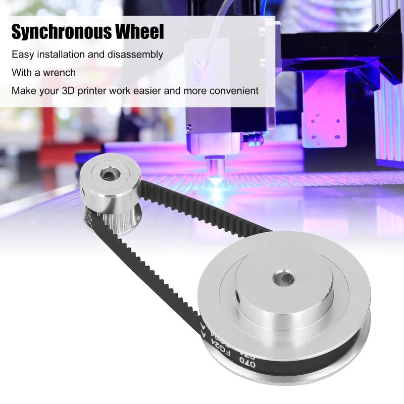 GT2 Synchronous Wheel Aluminum Alloy Timing Pulley For 3D Printer With 200mm Belt - Image 4