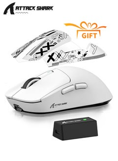 X3PRO 4K/8K Lightweight Wireless Gaming Mouse with Tri-Mode(Wired/2.4GHz/BT),PAW3395 Optical Sensor,26K DPI,Kailh GM8.0 Switch,Long Battery,7 Buttons for PC/Laptop/Win/Mac(White)