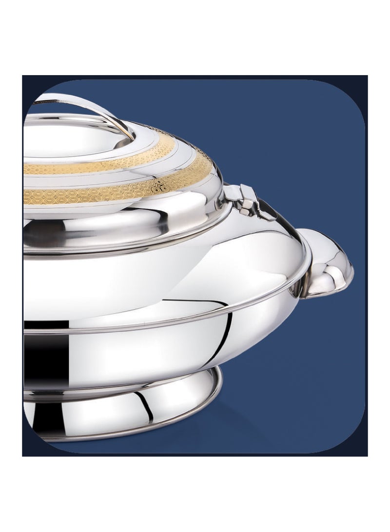 Homemaker Yaris Hotpot 7500ml Capacity - Unique Locking Lid - High Quality Stainless Steel -  Gold Etching & Silver  - Image 4