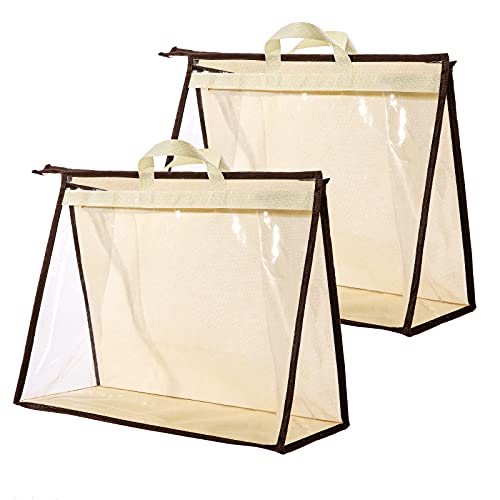 CINPIUK Clear Handbag Storage Bags Purse Organizer for Closet, Zipper Hanging Storage Bag for Handbags, XL, 2PCS - Image 1