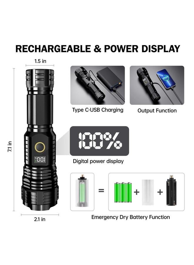 HOMESTAR Flashlights High Lumens Rechargeable Flashlights, Bright Tactical Flashlight with Zoom, 5 Modes, IPX7 Waterproof, Handheld for Emergencies, Camping - Image 3