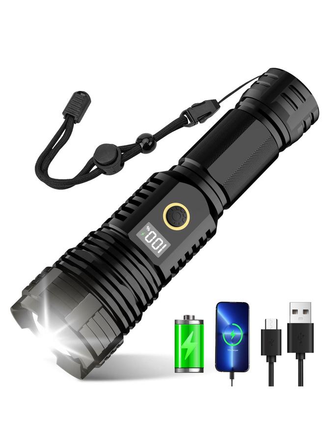 HOMESTAR Flashlights High Lumens Rechargeable Flashlights, Bright Tactical Flashlight with Zoom, 5 Modes, IPX7 Waterproof, Handheld for Emergencies, Camping - Image 1