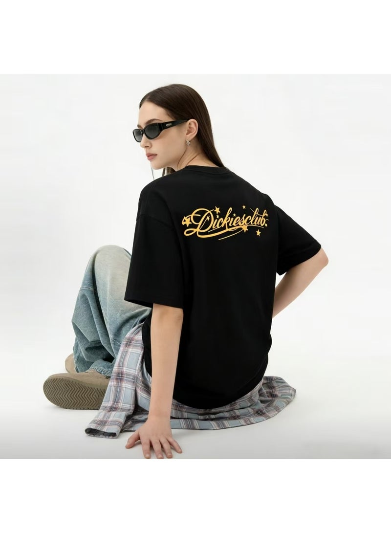 Dickies American Retro Script Yellow Print Black T-Shirt Size M - Image 3