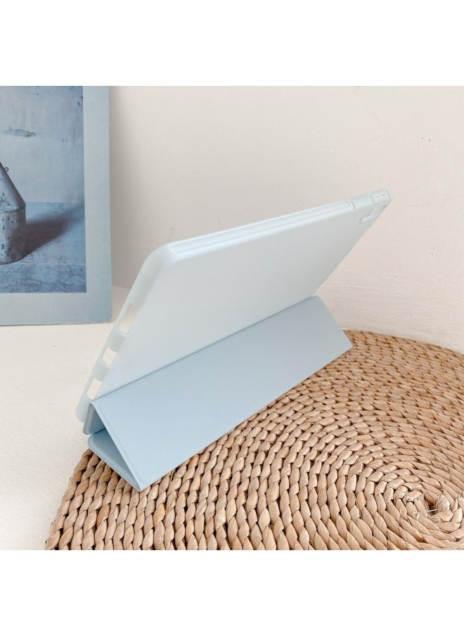 Generic - Suitable For Lenovo Xiaoxin Pad2024 Tablet Protective Case Y700 2023 Tri-fold Liquid Leather Case Xiaoxin 11-inch-Color:Sapphire Blue-Applicable Model:X306/FC/NC(10.1-inch) - Image 1