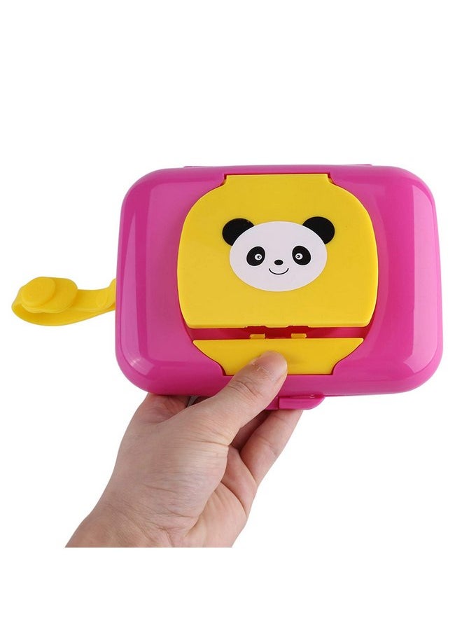 Garosa Portable Baby Wipes Dispenser Holder Cute Wet Wipe Container Outdoor Travel Stroller Wet Wipes Box Reusable Tissue Case Dispenser for Home Office Cars (Rose red Box)  - Image 5